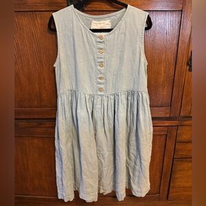 Not Perfect Linen Midi Mama Dress in Swedish Blue S/M